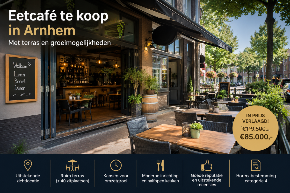 Eetcafé te koop in Arnhem voor €85.000